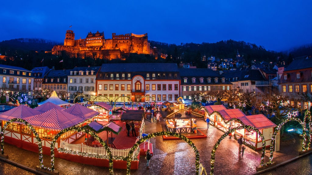 Karlsplatz Christmas Market in Heidelberg, Germany